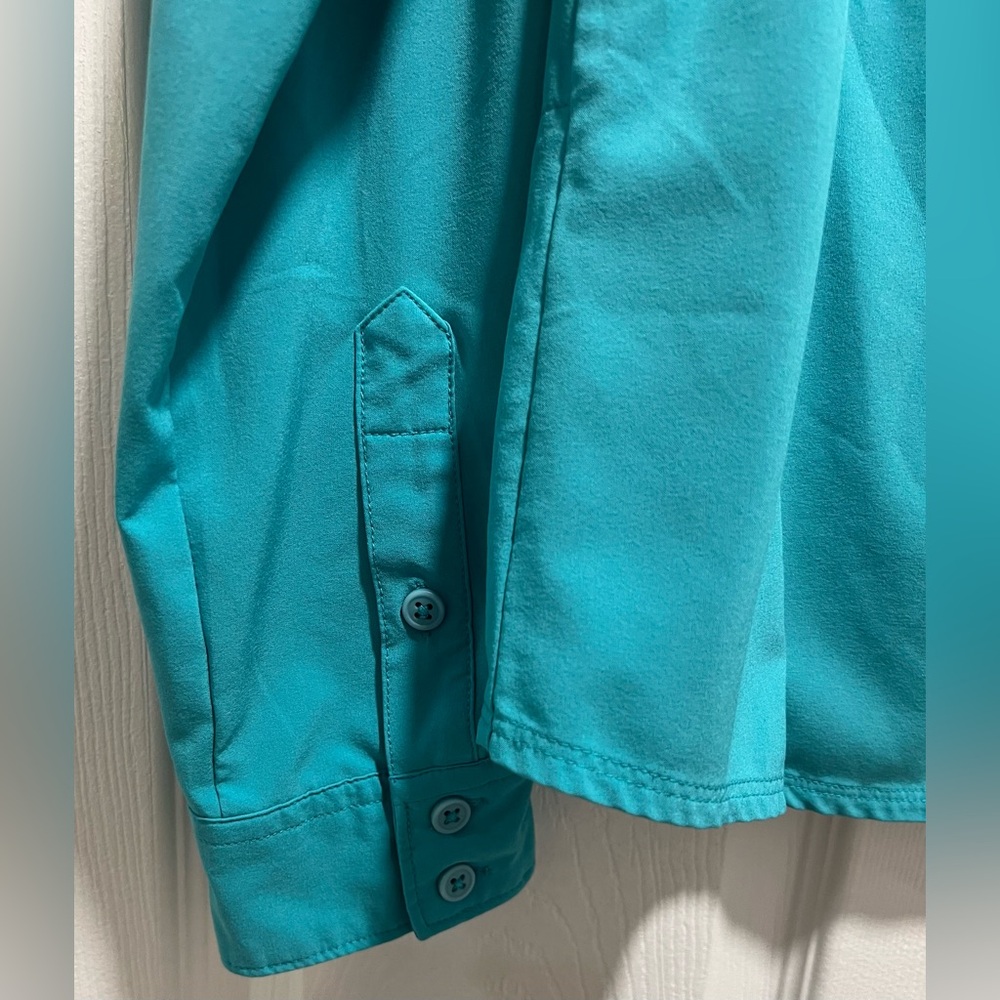 Columbia Women's Teal Long-Sleeve Button-Down Shirt - Picture 4 of 6